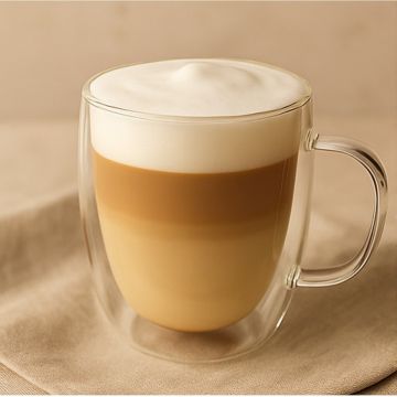 Double-walled borosilicate glass mug set with floating effect design showcasing hot coffee

Insulated clear glass cups in two sizes - 300ml and 150ml for different beverages

Heat-resistant transparent coffee mugs preventing condensation and protectin