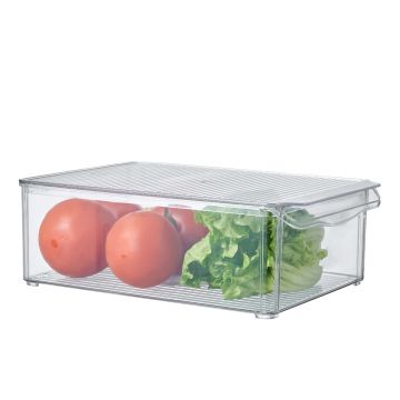 Stackable Fridge Storage Organiser Bins with Lids