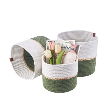 Eden & Willow Set of 3 Cotton Rope Nordic Woven Storage Baskets