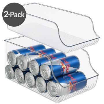 2-Pack Clear Can Organiser for Fridge